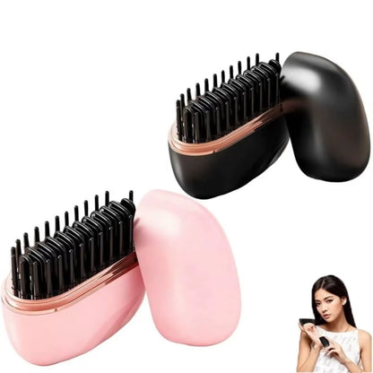 Mini Electric Heating Hair Straightener Brush Portable Hairdressing Tool Cordless Hair Straightener Comb Rechargeable